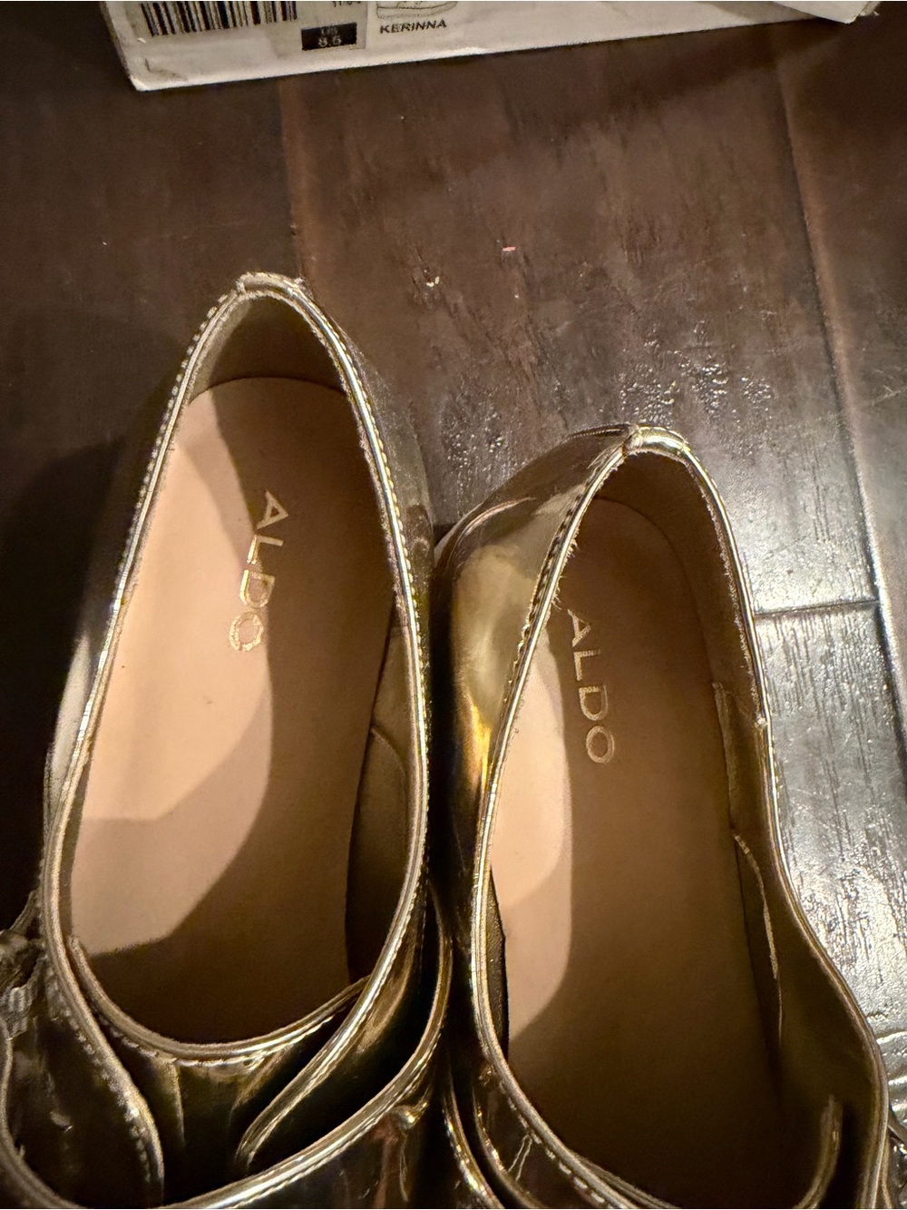 Aldo Metallic Gold Platform Mule Loafers - Picture 6 of 8